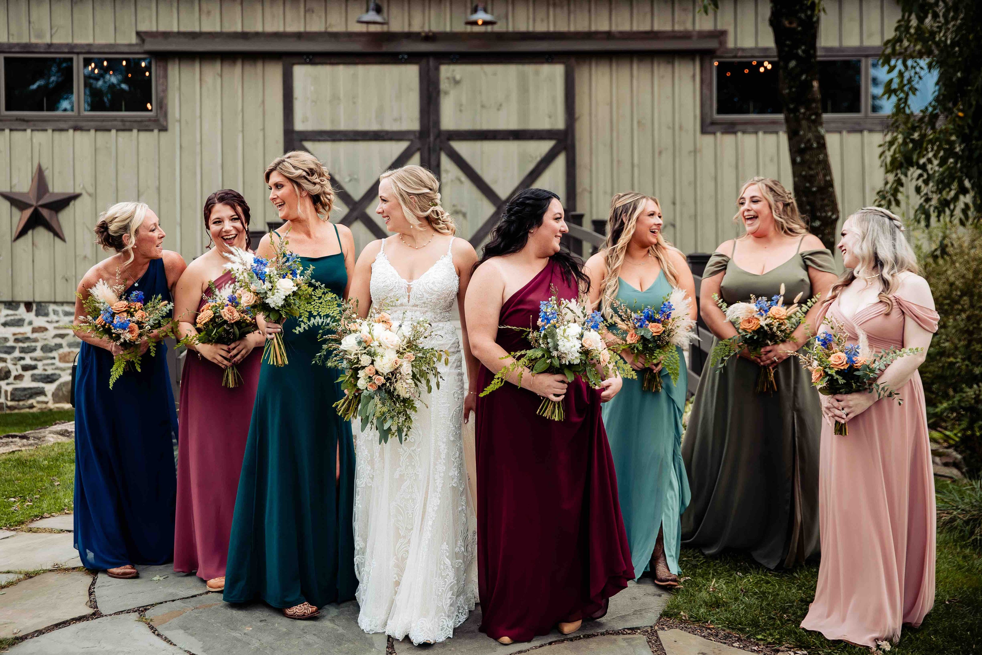 New Hope Flora Cottage wedding bridal party bouquets