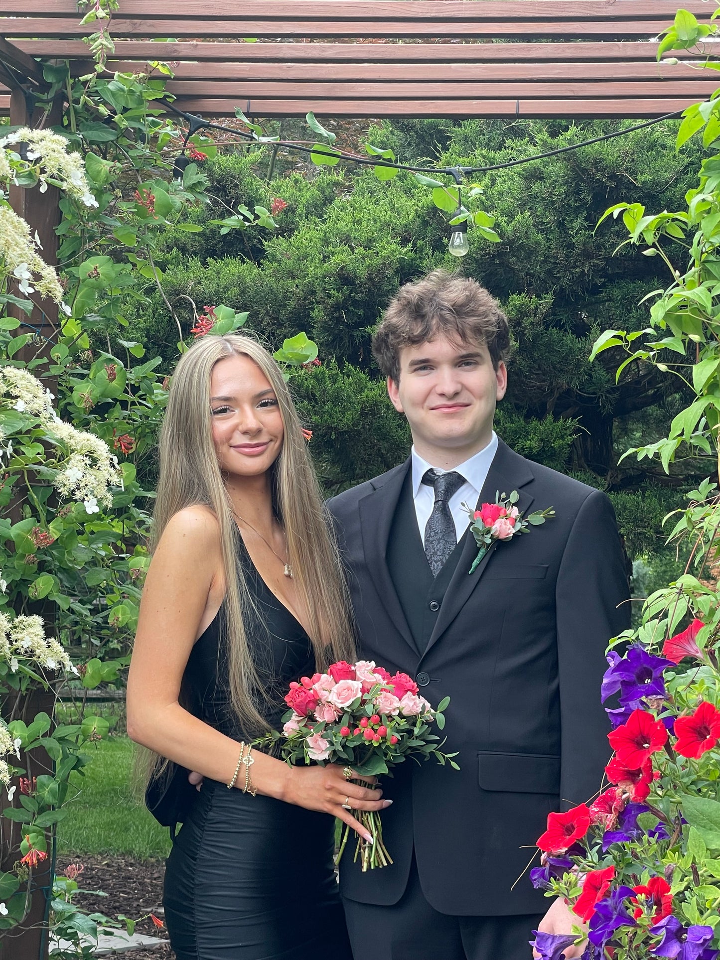 High School Prom Bouquet and Boutonniere Package