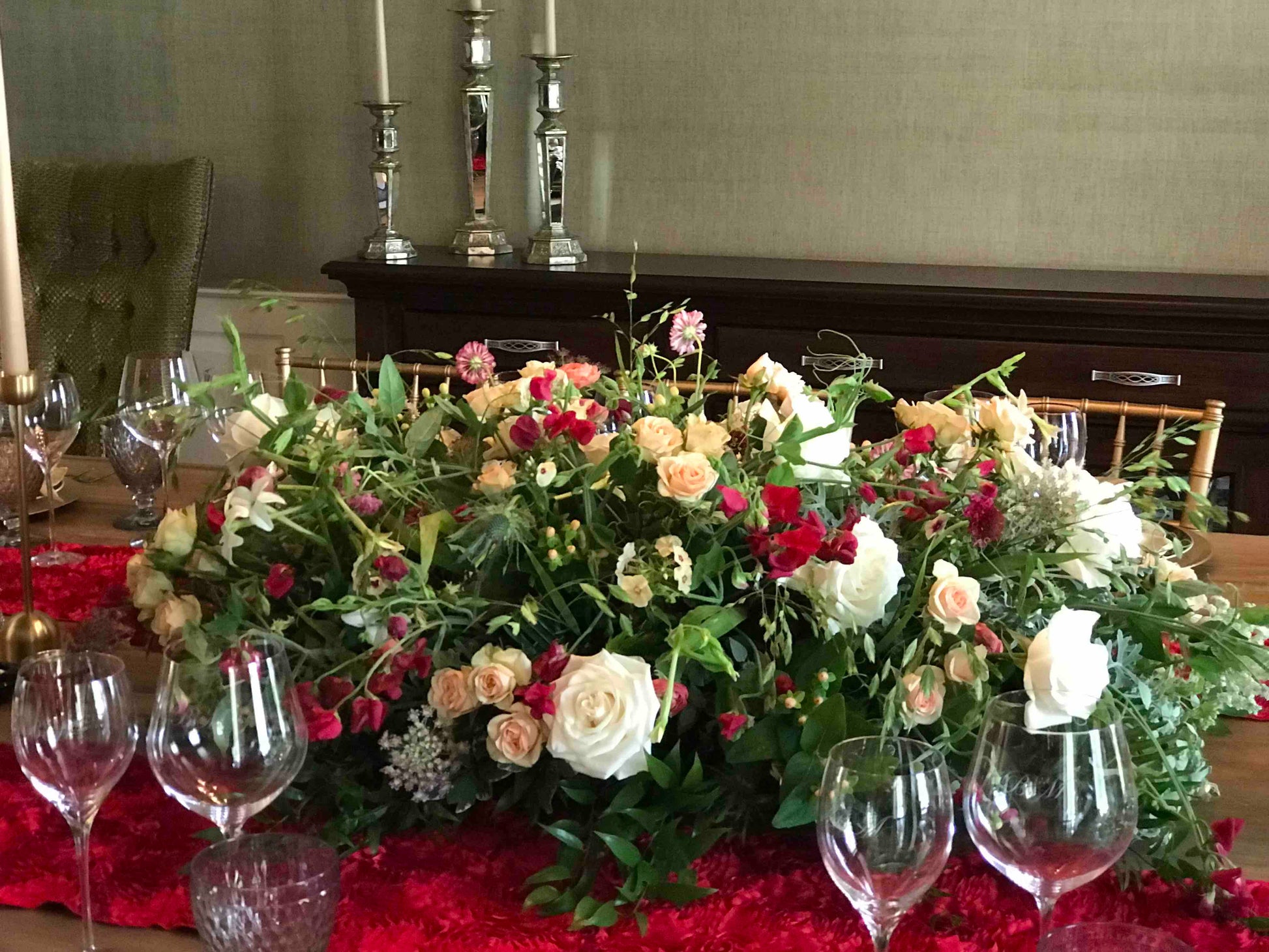 New Hope Flora Cottage event centerpiece
